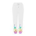 thumbnail image 3 of AOOCHASLIY Women Fall Pants Clearance Womens Flame Printing Sweatpants Loose Lounge Trousers with Pockets High Waist Pants, 3 of 4