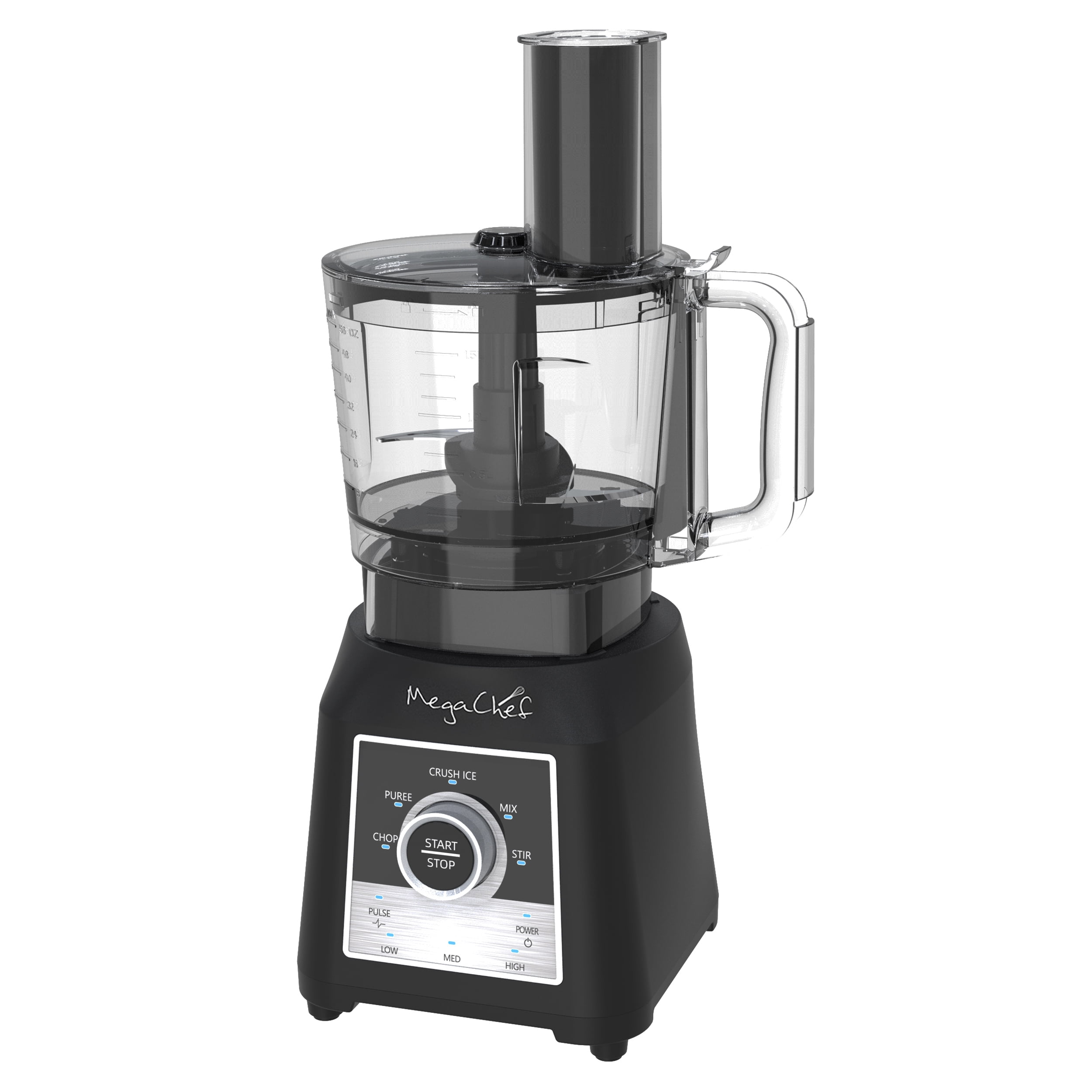 MegaChef 8 Cup Knob Panel Blender with 5 Cup Food Processor and Two 24 Ounce On-The-Go Cup Combo Set