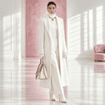 thumbnail image 4 of Women's Belted Solid Color Maxi Wool Coat,Notched Lapel Single Breasted Long Winter Overcoat,Elegant Tailored Outerwear for Office 05-White XXL, 4 of 5