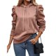 thumbnail image 2 of Sudadera con Capucha de Larga Abullonada y Cordón Ajustable para Mujer, Estilo Informal, para Otoño e Invierno Rosa M, 2 of 8