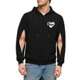 thumbnail image 2 of YanHoo Hoodies for Men, Love Heart Dialysis Sweatshirt with Arm Zipper Jacket Full-Zip IV Hoodie for Dialysis Clothing Chemo Hoodie with Pockets Black,L, 2 of 7
