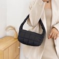 thumbnail image 5 of Bolso bandolera de nailon para mujer, diseño con espacio, bandolera acolchada, de color liso, 5 of 5