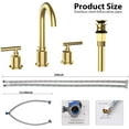 thumbnail image 2 of 8 Inch Bathroom Faucet, Brushed Gold Widespread Bathroom Sink Faucet, Bathroom Faucet for Sink 3 Hole with Stainless Steel Pop-up Drain, Modern and Beautiful for Your Bathroom-Brushed Gold, 2 of 6