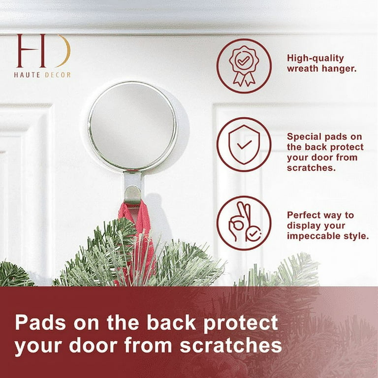 Haute Decor Attract Magnetic Wreath Hanger 2 pack Silver