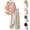 10# Pink, variant on 2 Piece Outfits for Women Summer Dressy Casual Boho Embroidered Tops Capri Pants Linen Sets for Women 2 Piece Pink M-2