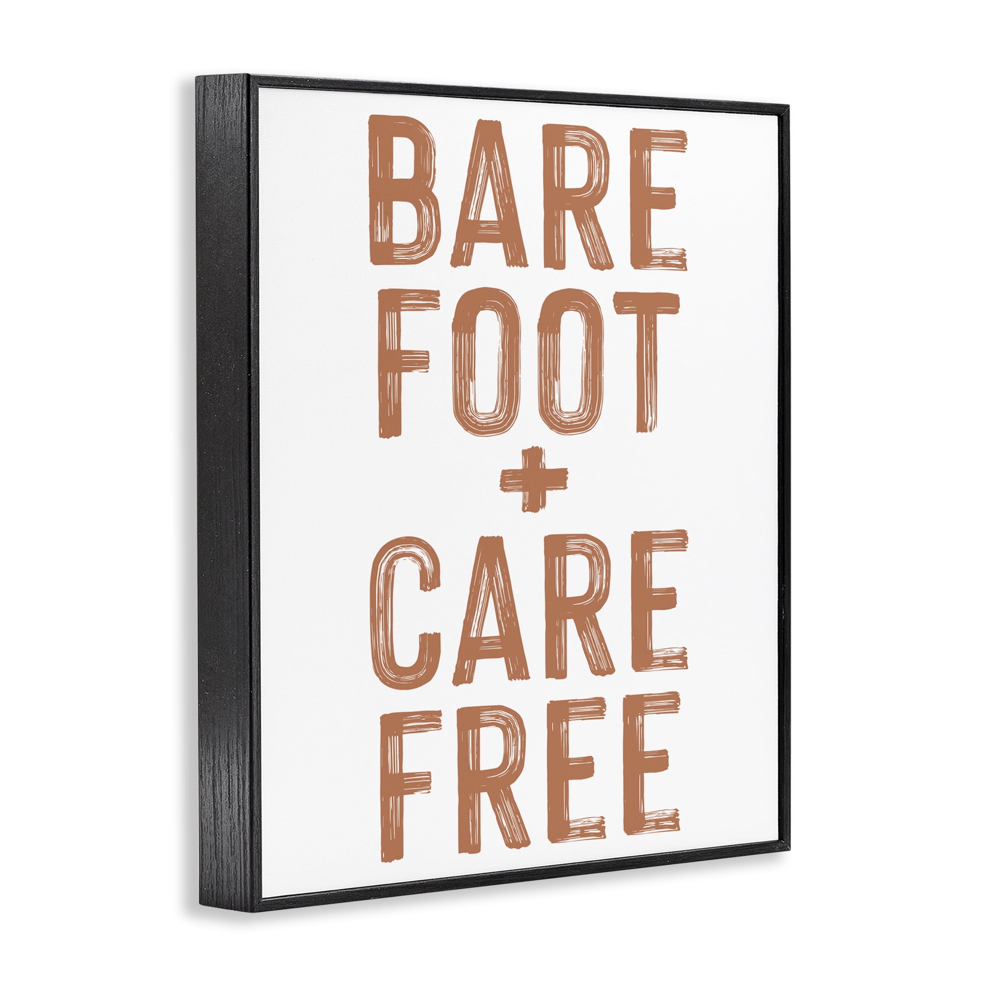 Barefoot Carefree Summer Sentiment Black Framed Giclee Art, design by Lettered and Lined