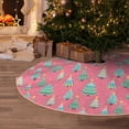 thumbnail image 5 of Daiia Pastel Christmas Trees on Pink Drawing Merry Christmas Tree Skirt , Xmas Large Lace-up Tree Skirt, Santa Snowflakes Rustic Home Decorations New Year Party Farmhouse Decor-30", 5 of 6