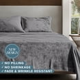 thumbnail image 3 of Bare Home Microplush Fleece Sheet Set - Ultra Soft - Deep Pocket - Queen, Gray, 3 of 9