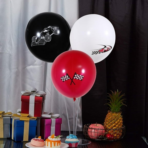 Luxshiny 24Pcs Cars Party Balloons Latex Assorted Color for Event Decorators