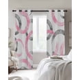 thumbnail image 3 of Pink Grey Blackout Curtains 72 Inches Long for Bedroom, Geometric Circle Modern Abstract Simple Art Thermal Insulated Room Darkening Black Out Window Curtain Panels Grommet Drapes for Living Room, 3 of 8