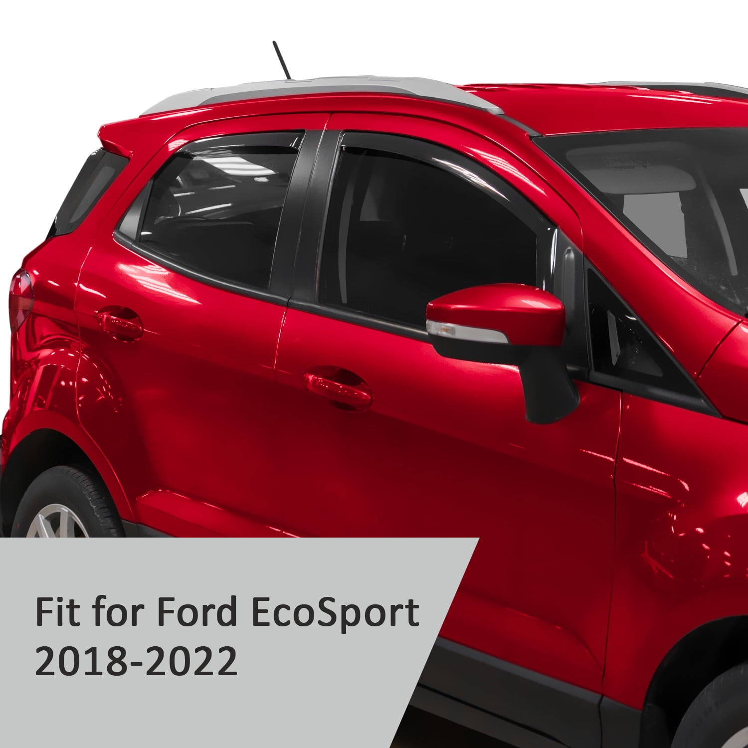 Voron Glass in-Channel Extra Durable Rain Guards for EcoSport 2018-2022, Window Deflectors, Vent Window Visors, 4 Pieces - 200484