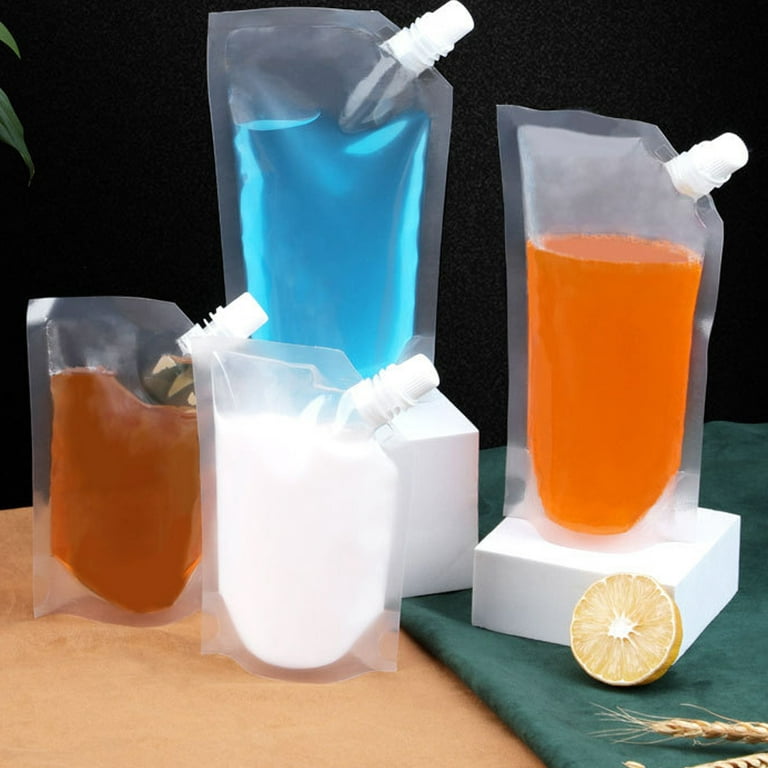 12pcs Plastic Flasks, 8oz Concealable And Reusable Drink Pouches,  Leak-Proof Plastic For Travel