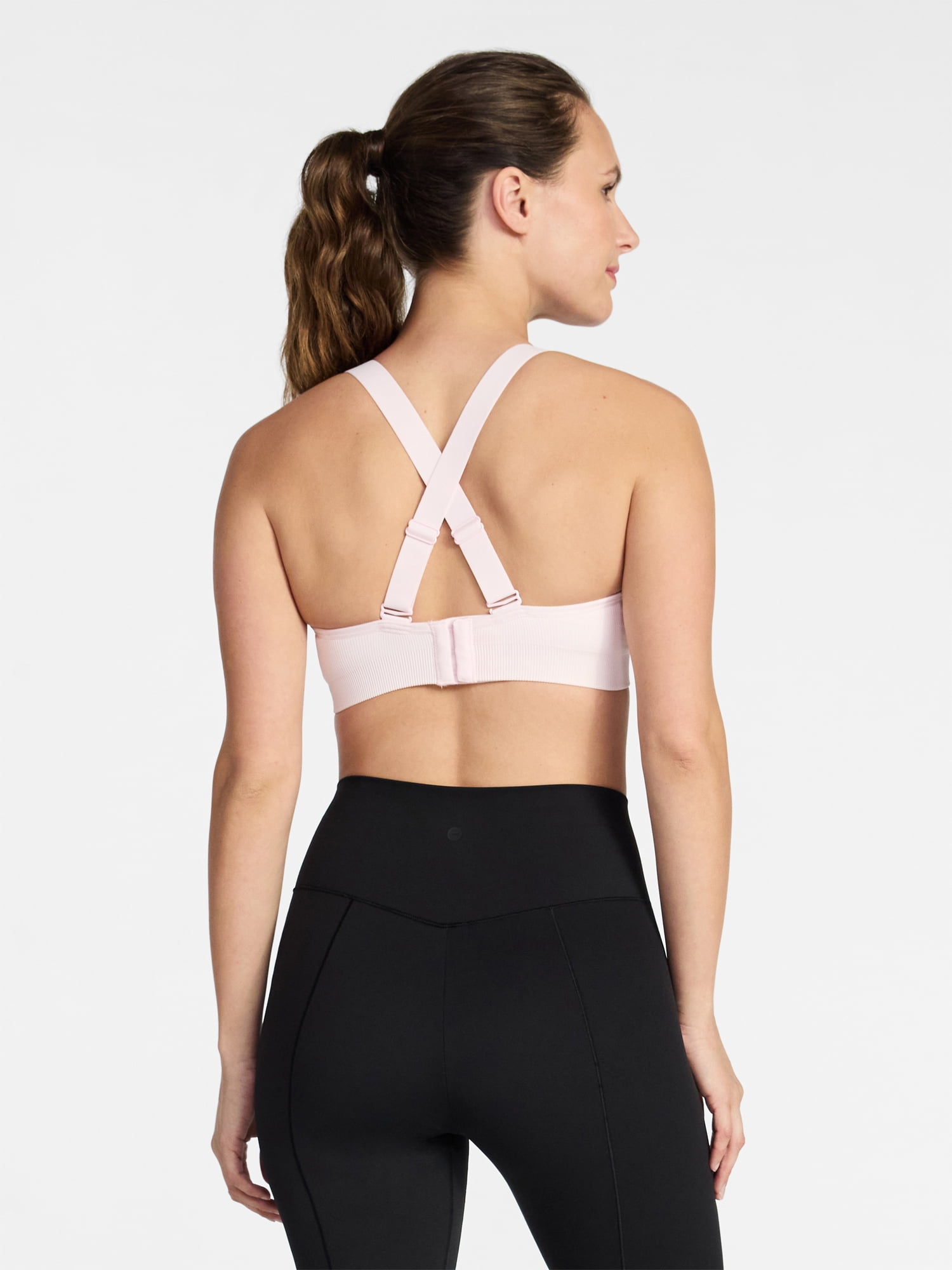 Avia Women's Seamless Rib Plunge Sports Bra, Sizes XS-XXXL