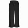 thumbnail image 6 of NIEWTR Girls Straight Leg Jogger Pants Baggy Fit Casual Lounge Sweatpants Elastic Waist with Pockets Comfortable Spring Pants（A01-Black,10-12 Years), 6 of 7