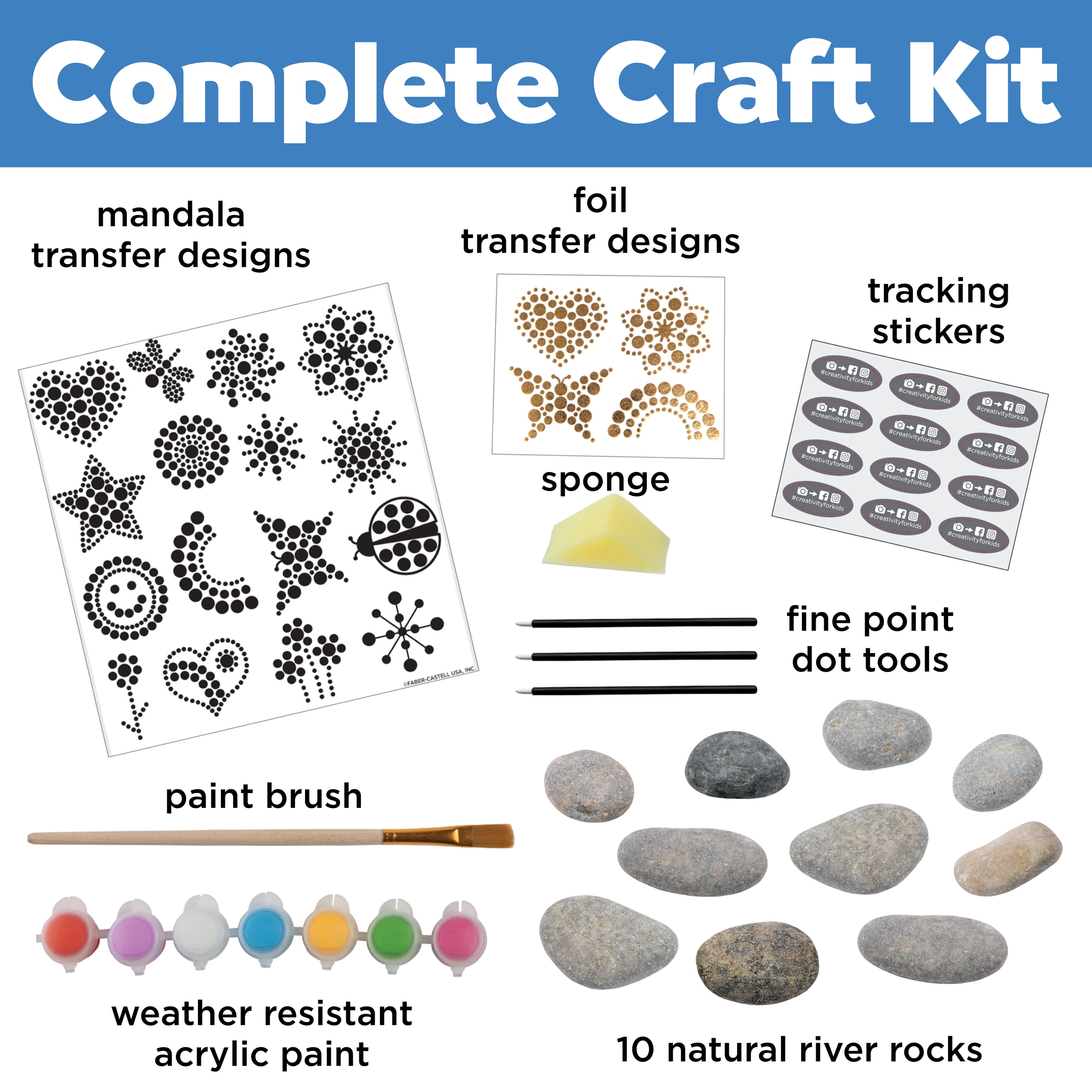 Creativity for Kids Hide and Seek Dot A Rock- Child, Beginner Craft Kit for Boys and Girls Ages 6+