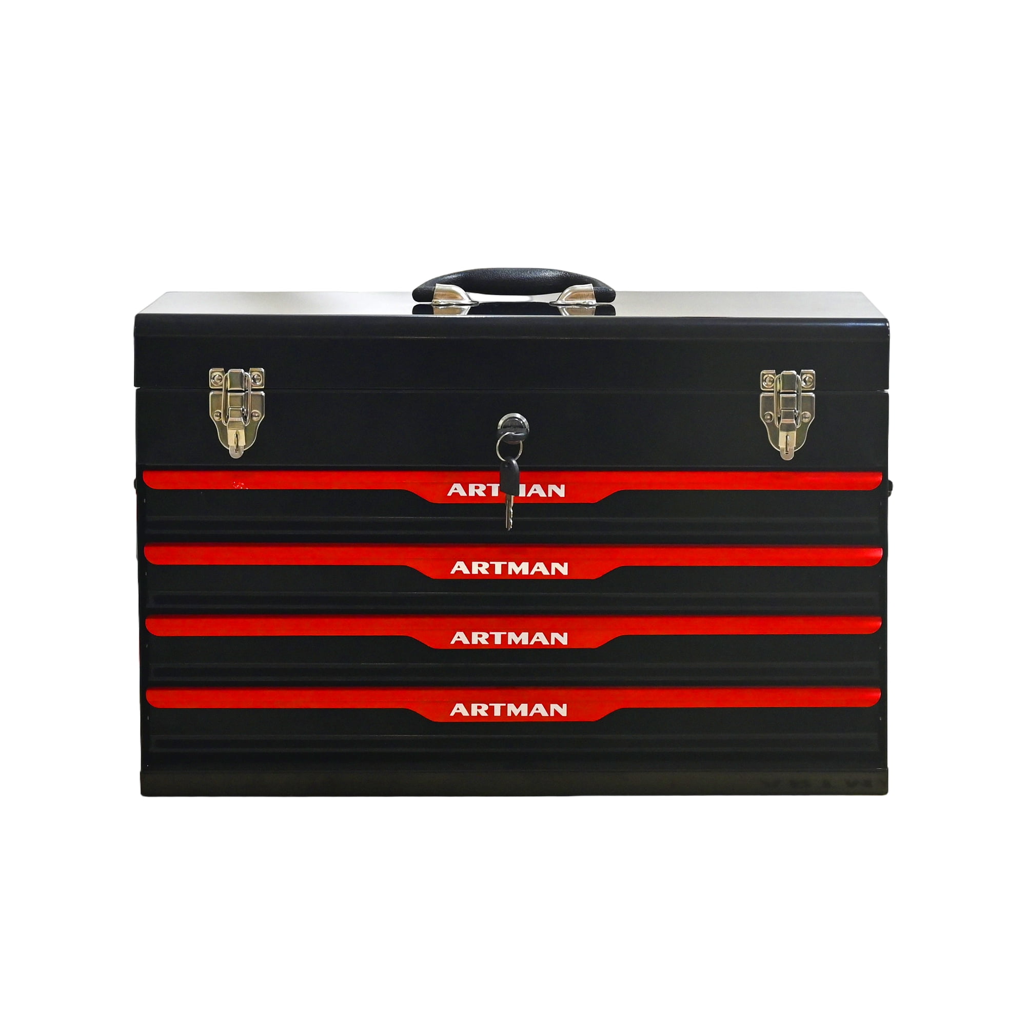 20" Steel Tool Box with Drawers, Lockable Powder-coated Storage