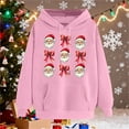 thumbnail image 5 of PNTUTB Women's Christmas Cute Printed Off Shoulder Pocket Long Sleeved Hooded Drawstring Pullover Casual Loose Sweatshirt, 5 of 6