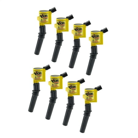 ACCEL 140032-8 Ignition Coil - Supercoil - 1998-2008 Ford 4.6L/5.4L/6.8L 2-Valve Modular Engines - Yellow - 8-Pack