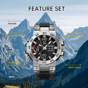 Men's Watches Outdoor Sports Waterproof Military Watch Tactical Digital Analog Wrist Watch Date Multi Function Led Large Face Alarm Stopwatch for Man