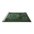 thumbnail image 2 of Ahgly Company Machine Washable Indoor Rectangle Persian Turquoise Blue Traditional Area Rugs, 2' x 3', 2 of 4