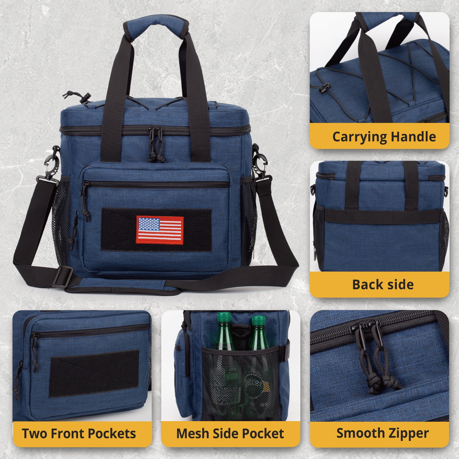 Lunch Box for Men, Lunch Bag Webbing Leakproof Insulated Large Lunch Cooler Bag Women Adult Meal with Adjustable Shoulder Strap Durable Lunch Pail-Blue