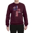 thumbnail image 2 of Wild Bobby Stand For The Flag Kneel for The Cross USA Flag Unisex Crewneck Sweatshirt, 2 of 6