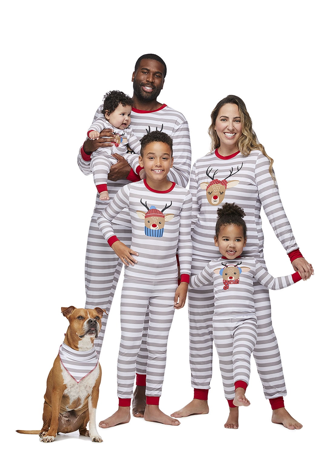 graan wees gegroet lekkage Jolly Jammies Striped Deer Matching Family Christmas Pajama Set -  Walmart.com