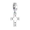 thumbnail image 2 of Bling Jewelry Womens Dainty Religious Red CZ Heart Cross Dangle Charm Bead for Communion Bracelet, 2 of 4