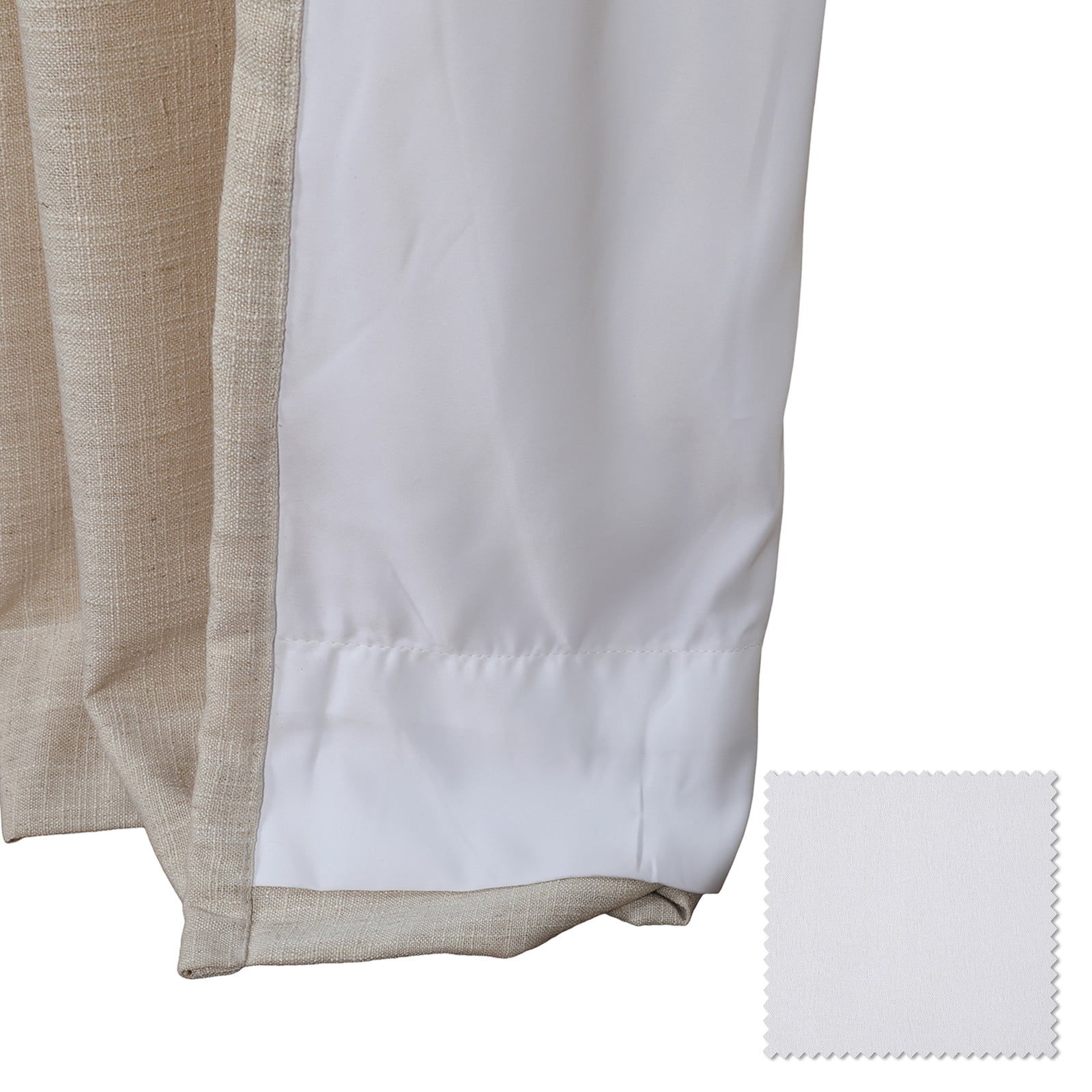 TWOPAGES Room Darkening Grommet Drape Linen Blend Curtain for Kids Room, 1 Panel, 52"x63", Grey Beige