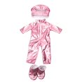 thumbnail image 4 of Traje de muñeca americana de 18 pulgadas, ropa hecha a mano, ropa para muñecas, accesorios para muñecas de bebé de 43cm Rosado Hugo Pantalones cortos de muñeca, 4 of 7