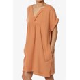 thumbnail image 3 of Robe Mini Babydoll en Gaze de Coton à Manches Courtes Col en V Décontractée pour Femmes, 3 of 7