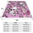 thumbnail image 4 of Flannel Fleece Bed Blanket Throw Blanket Lightweight Cozy Plush Blanket for Bedroom Living Room Sofa Couch Skull Rose Pink 60"X50", 4 of 6
