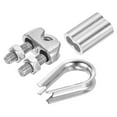 thumbnail image 1 of Unique Bargains 1/4' Wire Rope Kit, 24 Pack M6 Stainless Steel Thimbles & Clamps Crimping Loop, 1 of 7