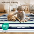 thumbnail image 4 of ODIKA 8'x10' Washable Area Rug Durable, Non-Slip Nautical Horizontal Bands Navy Pale Striped That Couch Vintage for Living Room, Under Sectional, Family, 4 of 7