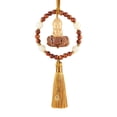 thumbnail image 2 of jifeng Cars Rearview Mirror Pendant Decoration Buddha Statue Hanging Ornament Accessory Yellow Tassel, 2 of 9