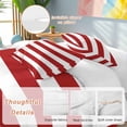 thumbnail image 2 of 3 Piece Red Stripes Duvet Cover Set Full Size, Microfiber Comforter/Quilt Cover with Corner Ties and 2 Pillowcases, Simple Red White Texture All Season Soft Bedding with Zipper Closure, 2 of 8