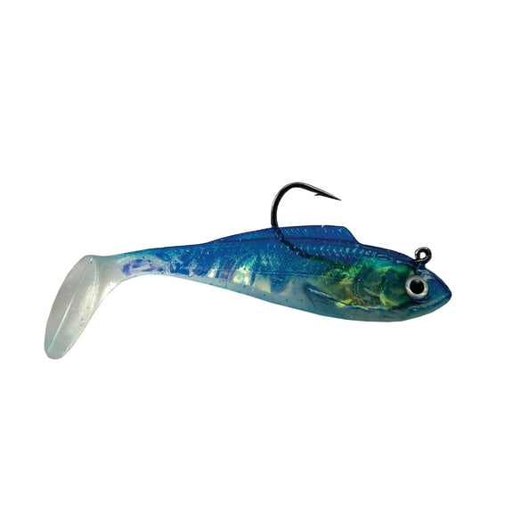 Luck E Strike 3" Plastic, Lead Mirror Image Shad Fishing Lures for Bass, 2 Pack