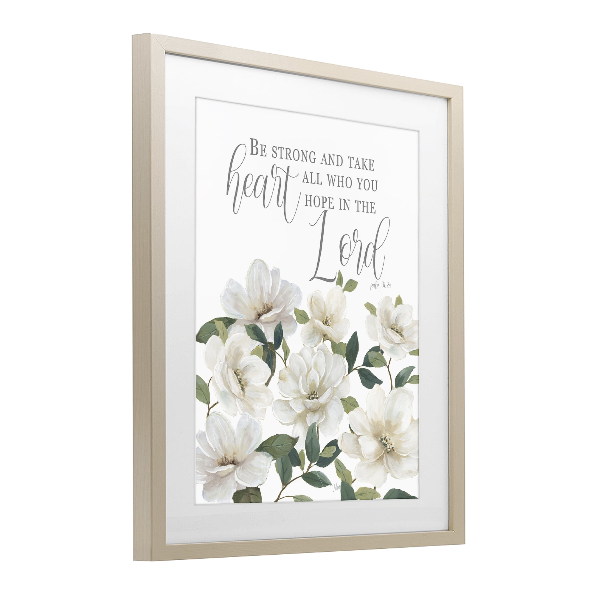 Stupell Industries Be Strong And Take Heart Birch Framed Print Under Glass, design by Nan