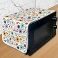 thumbnail image 1 of Floral Microwave Oven Cover, Creative Hand-drawn Different Blossom Motifs Lively Meadow Spring Field Themed Art, Water Resistant Organizer with Pockets for Kitchen, 36" x 12", Multicolor, by Ambesonne, 1 of 4