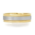 thumbnail image 2 of 14K Two-Tone Gold Satin Finish Beaded Milgrain Circle Pattern Solid Gold 6mm Wedding Band, 2 of 5
