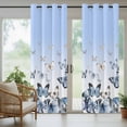 thumbnail image 4 of Outdoor Curtains for Patio Waterproof, Blue Butterflies Outdoor Privacy Panels Grommet, Elegant Pastoral Watercolor Blackout Outside Curtains for Porch/Cabana/Pergola/Gazebo 54"x95", 2 Panels, 4 of 7