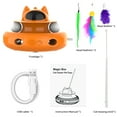 thumbnail image 3 of 4 in 1 Indoor Interactive Cat Toy Smart Cat Feather Wand USB Rechargeable Cat Teaser Orange, 3 of 9