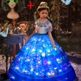 thumbnail image 1 of Vestido De Princesa, Disfraz De Hada Con Flores Con Luz LED Para Niñas, Ideal Para Fiesta Cumpleaños (batería No Incluida), 1 of 4