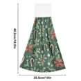 thumbnail image 6 of Yayeee Kitchen Hanging Hand Towels Set of 2 with Loop Bathroom Absorbent Tie Towel, Christmas Candy Cane, 6 of 7