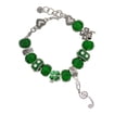 thumbnail image 2 of Delight Jewelry Silvertone Long Curly Clef - Green Irish Luck Bead Charm Bracelet, 7.5", 2 of 4