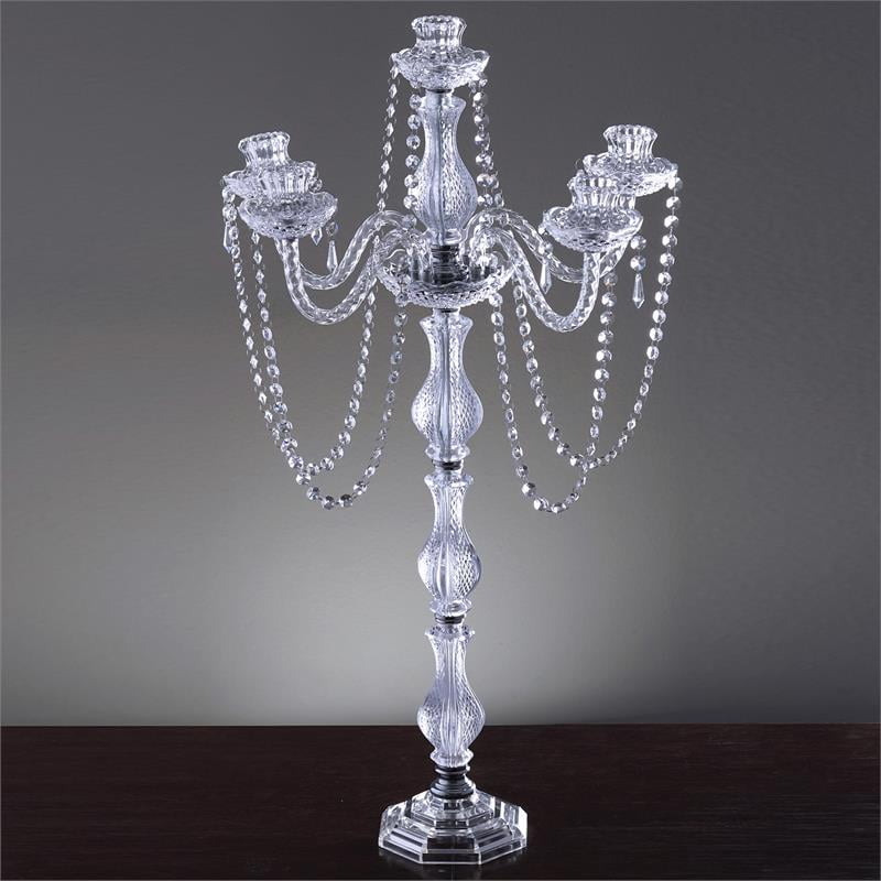BalsaCircle 35" Silver Crystal Candle Holder Centerpiece Home Party