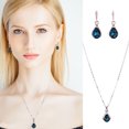 thumbnail image 2 of SIfdSeng Ensemble de Boucles d'Oreilles Collier en Forme de Goutte Incrusté de Vert pour Femmes, 2 of 8