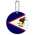 thumbnail image 1 of American Samoa US Territory Flag Round Luggage ID Tag Card Suitcase Carry-On, 1 of 7