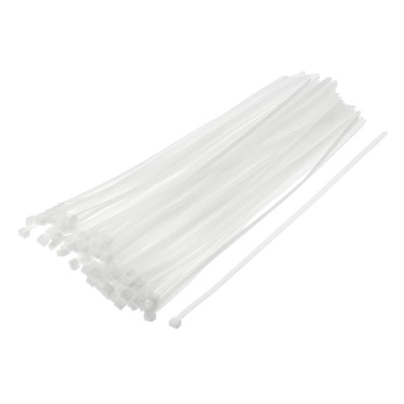 20 Inch White Zip Ties, 100 Pcs Cable Ties Nylon Strip Zip Wire Cable Heavy Duty Tie Fastener Off for Outdoor Use