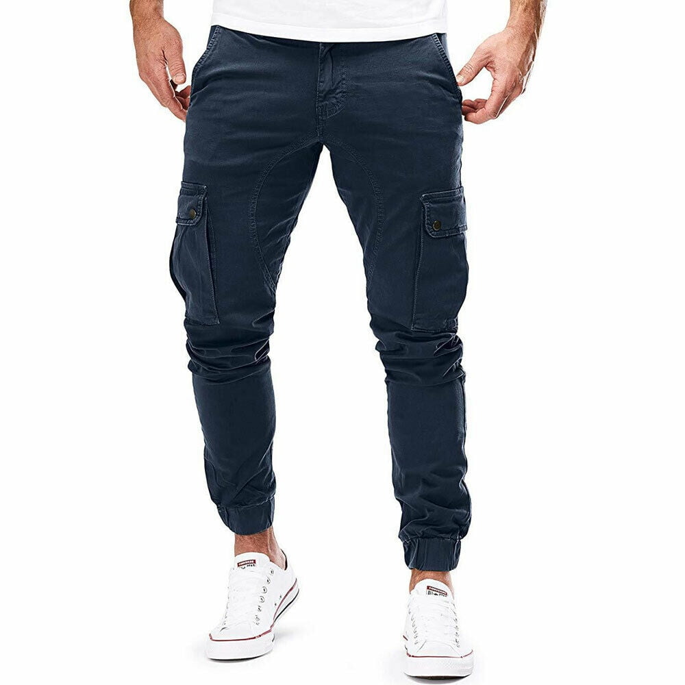 Mens Skinny Cargo Trousers Sport 